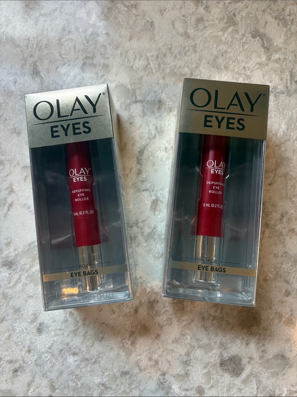 (2) New, Sealed OLAY Eyes Depuffing Eye Roller for Eye Bags - $60 Value